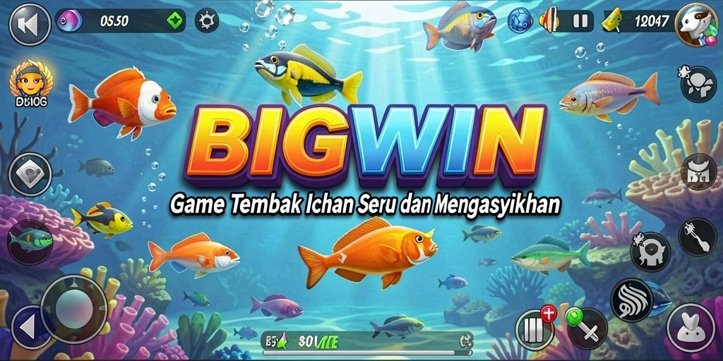 Tampilan gameplay seru dalam BIGWIN menembak ikan.