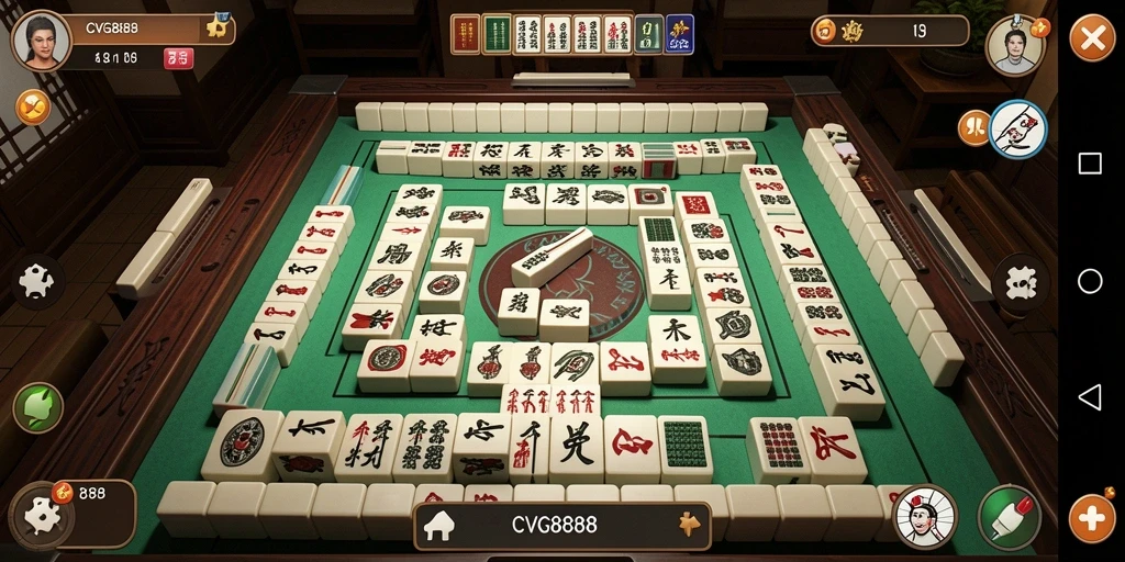 Tampilan menarik dari gameplay Mahjong CVG8888 yang mengasyikkan.