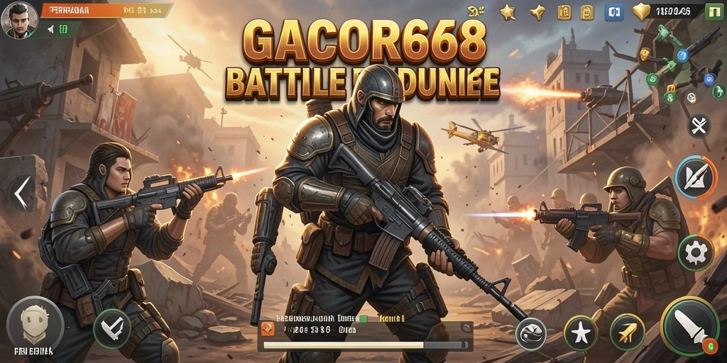 Tampilan gameplay seru dari GACOR668 dalam pertempuran Battle Royale