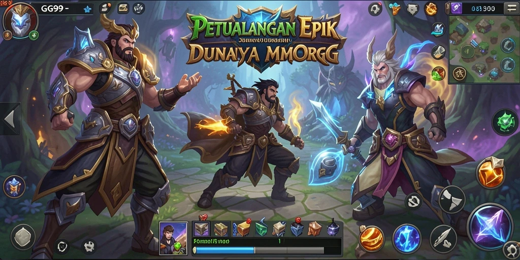 Tampilan gameplay GG99 yang menampilkan aksi seru dalam dunia MMORPG.