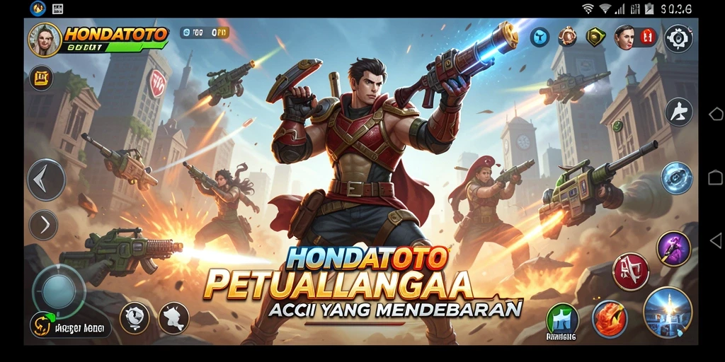 Tampilan gameplay mendebarkan di HONDATOTO dengan aksi yang cepat.