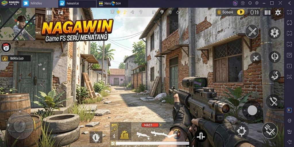 Screenshot NAGAWIN menampilkan aksi tembak-menembak yang mendebarkan.