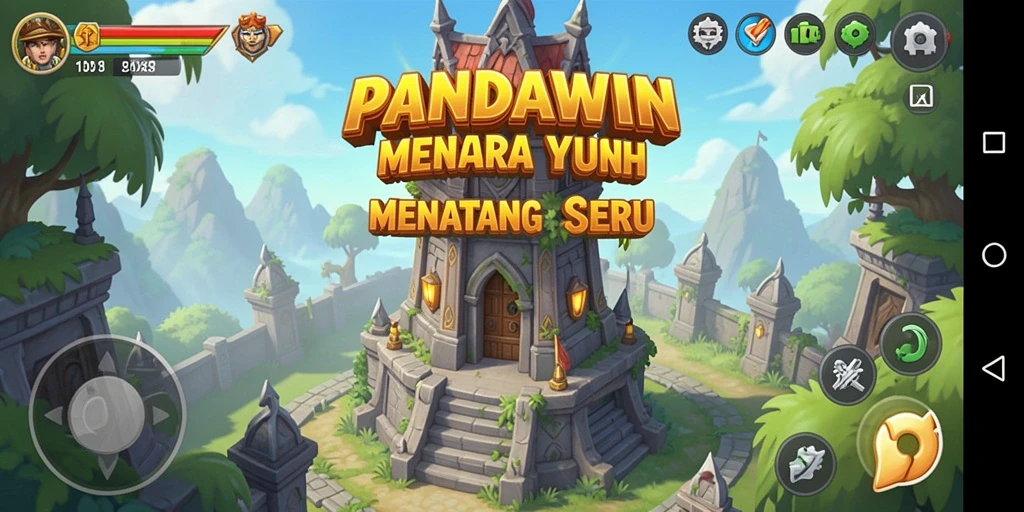 Tampilan menarik dari gameplay Tower Defense di PANDAWIN.