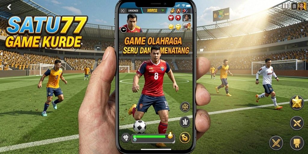 Screenshot gameplay SATU77 menampilkan aksi seru di lapangan olahraga.