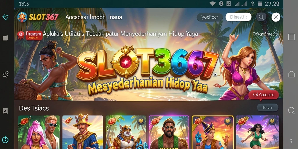 Tangkapan layar SLOT367 menampilkan antarmuka pengguna yang intuitif dan fitur utilitasnya.