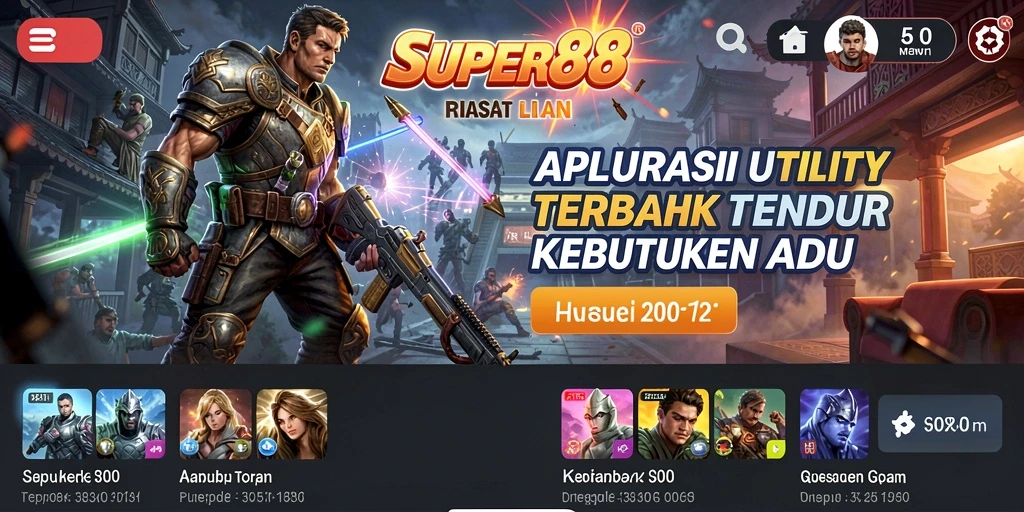 Tampilan antarmuka SUPER88 yang menarik dan mudah dipahami.